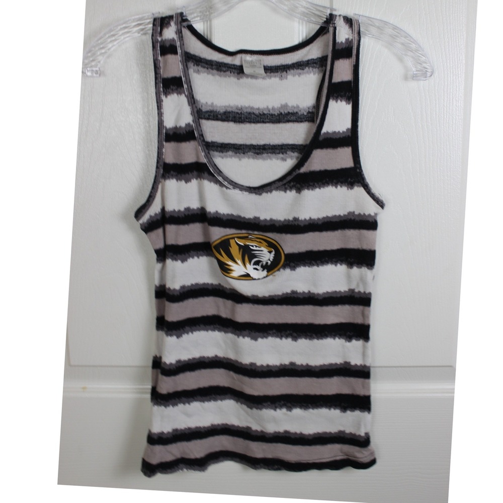 Sideline Apparel Missouri Tigers Mizzou Striped Ribbed Tank Top Womens Medium